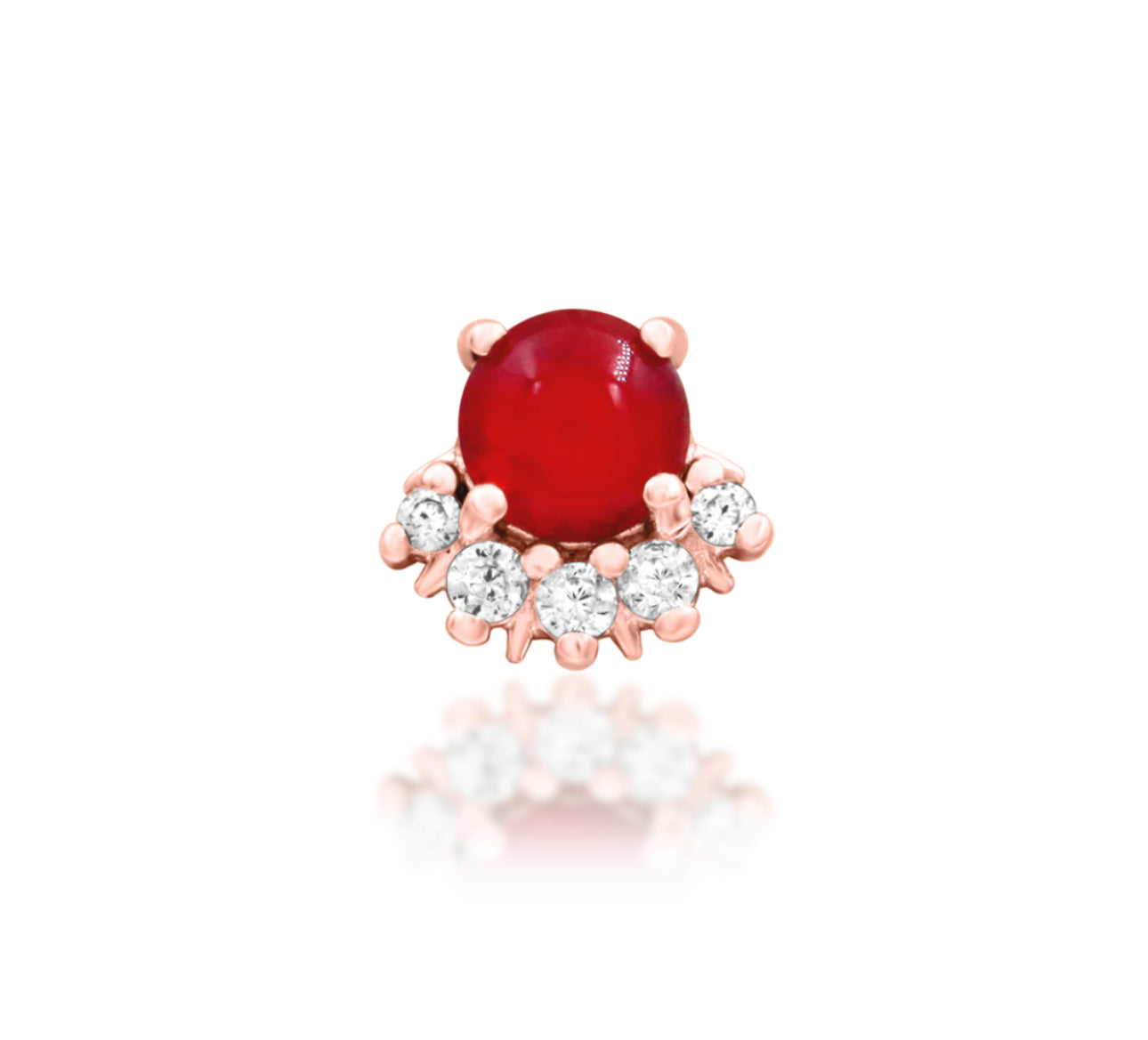 Junipurr Jewellery Rolina 14kt Gold Carnelian & CZ Threadless Attachment