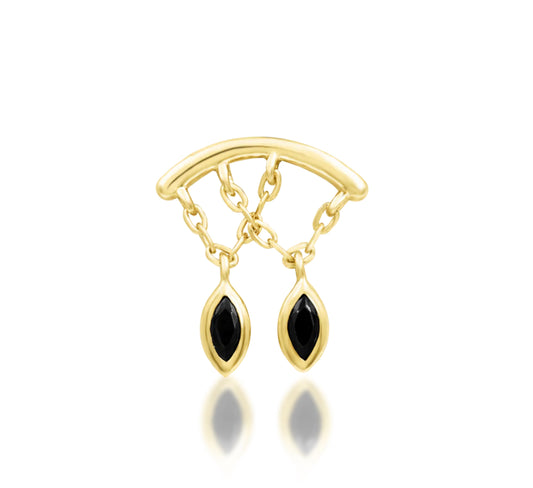 Junipurr Jewellery Delphine - Black CZ 14kt Gold Chain