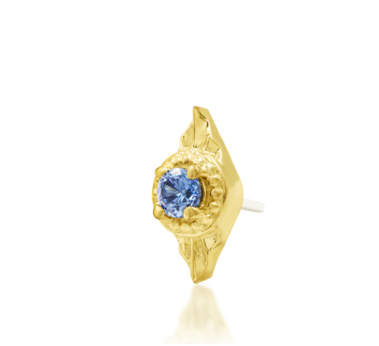 Junipurr Jewellery Malaika 14kt Gold Tanzanite Helix Stacked Lobe December Birthstone Threadless End