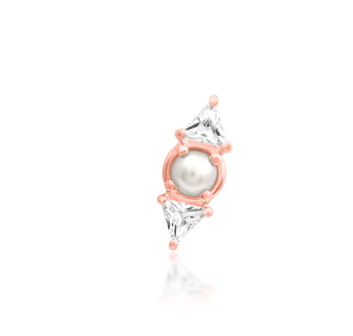 Junipurr Jewellery Rita 14kt Gold Pearl CZ Lobe Earring