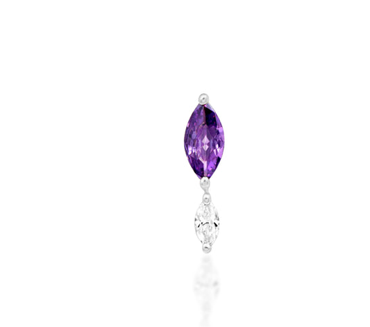 Junipurr Jewellery Emersyn Amethyst CZ February Birthstone Flat Helix threadless Attachment Earring