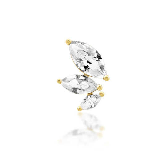 Junipurr Jewellery Malice Gold Threadless Attachment Earrings