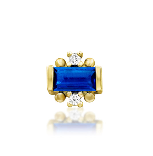 Junipurr Jewellery Tina 14kt Gold Blue CZ Threadless Attachment