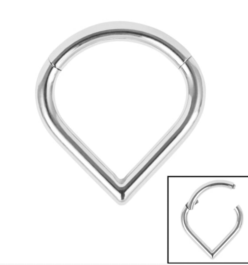 Titanium Plain Teardrop Hinged Segment Ring