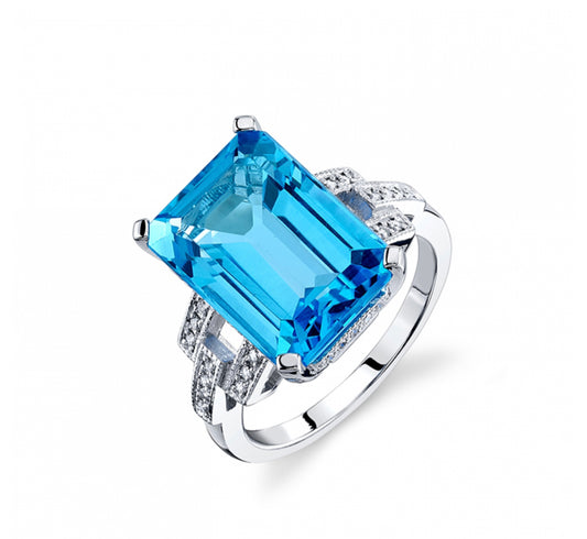 Emily’s Cocktail BVLA Diamond Swiss Blue Topaz Engagement Ring