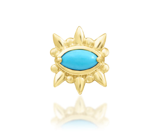 Junipurr Jewellery Garner Turquoise 14kt Gold Threadless Attachment