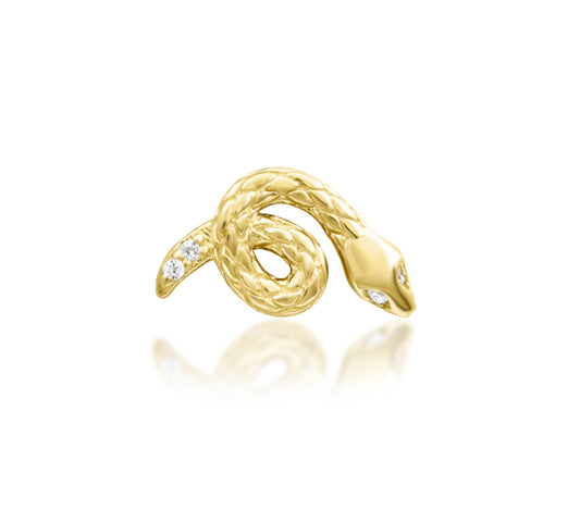 Junipurr Jewellery Asmodeus Gold Serpent Helix Threadless CZ Attachment