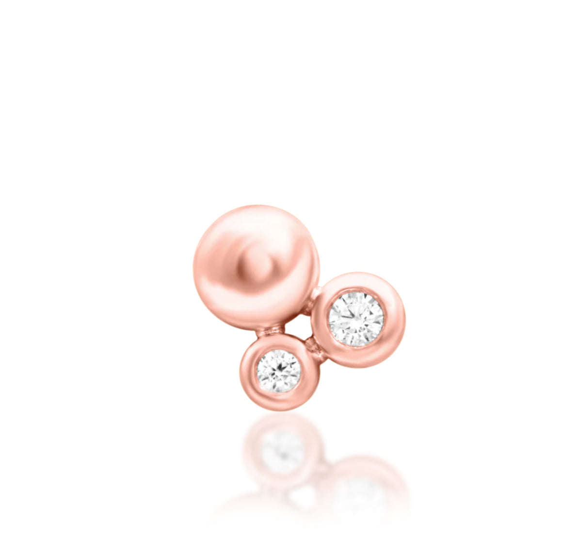 Junipurr Jewellery Sana 14kt Gold CZ Bead Lobe Threadless Earring