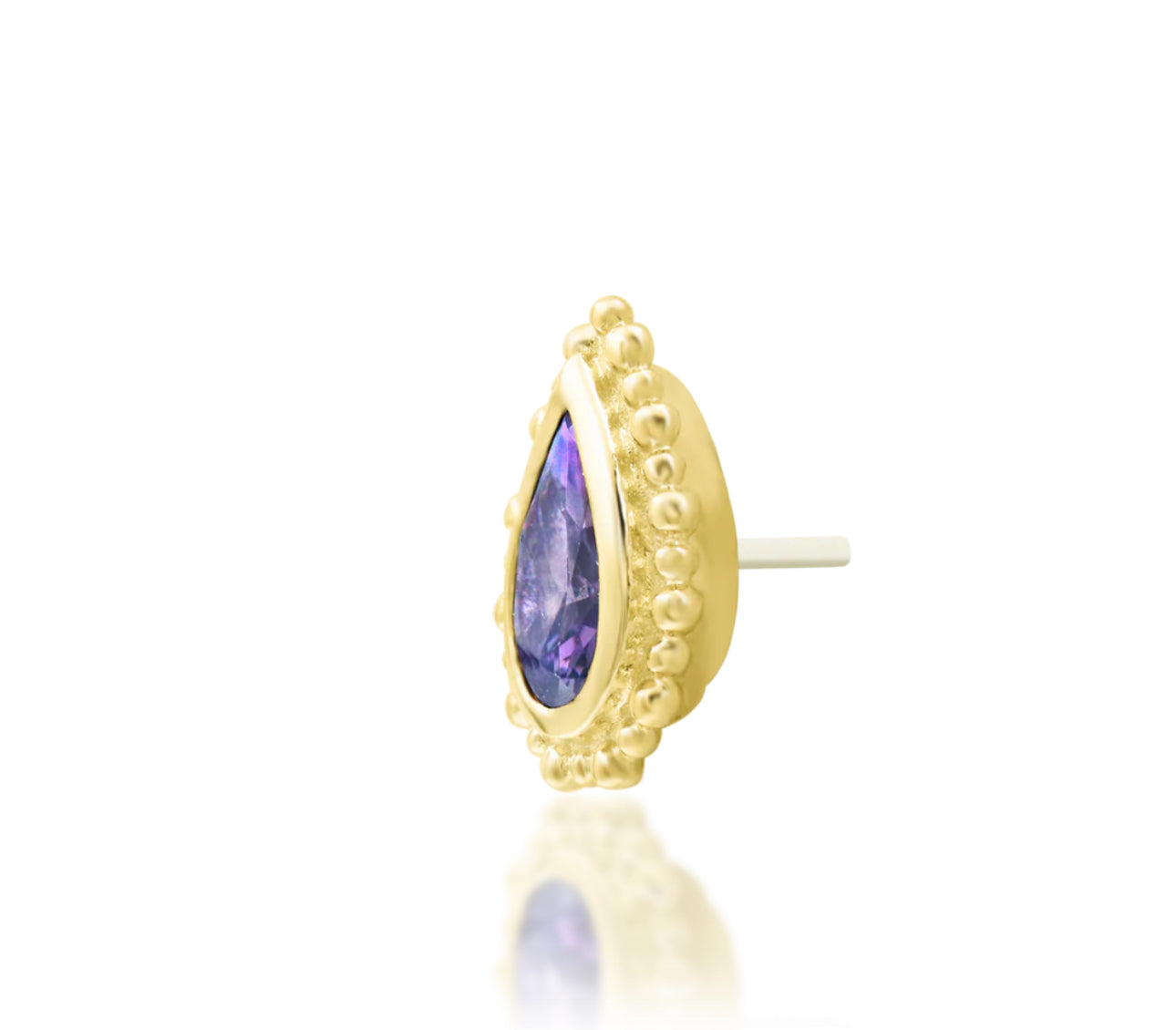 Junipurr Jewellery Avani Amethyst Pear Bead February Birthstone Conch Earring