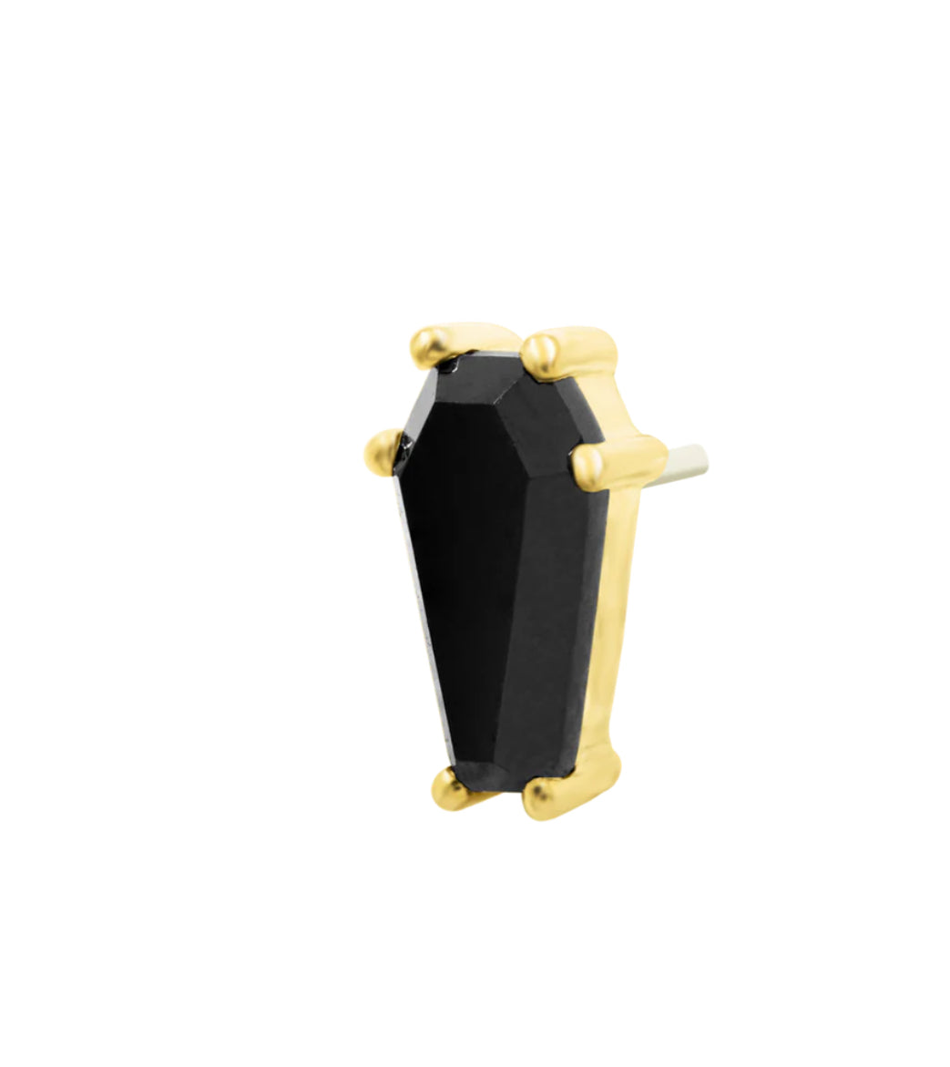 Junipurr Jewellery Drop Dead Gorgeous Black CZ Baguette Conch Threadless Earring