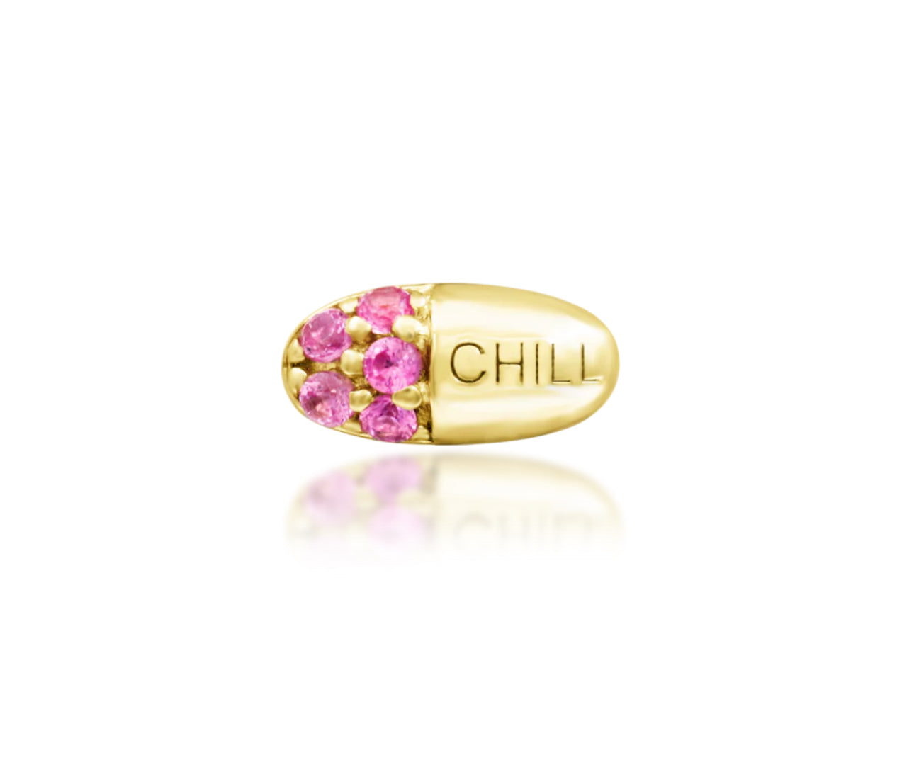 Junipurr Jewellery Chill Pill 14kt Gold Pink CZ Threadless Attachment Lobe Earring