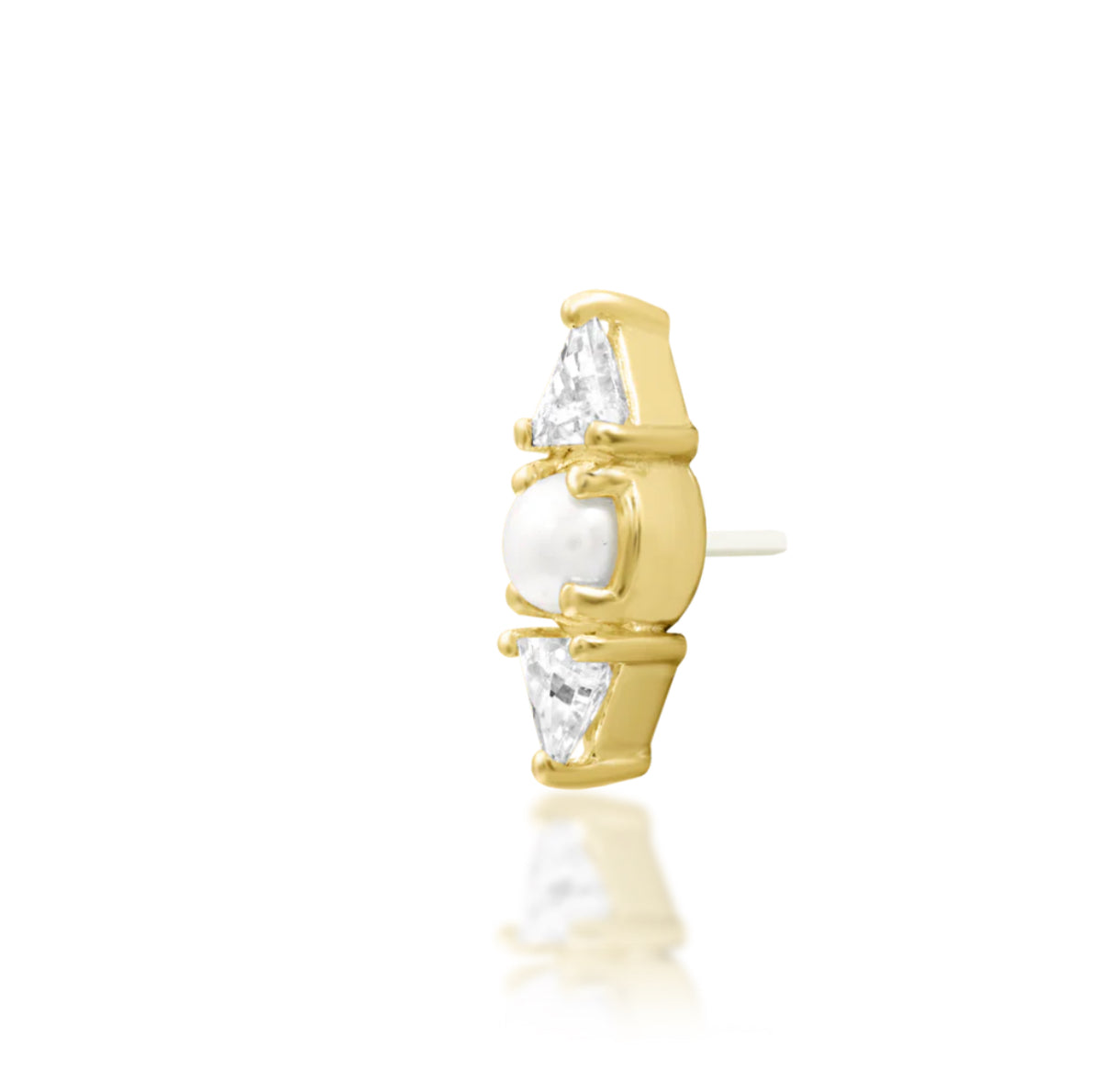 Junipurr Jewellery Rita 14kt Gold Pearl CZ Lobe Earring