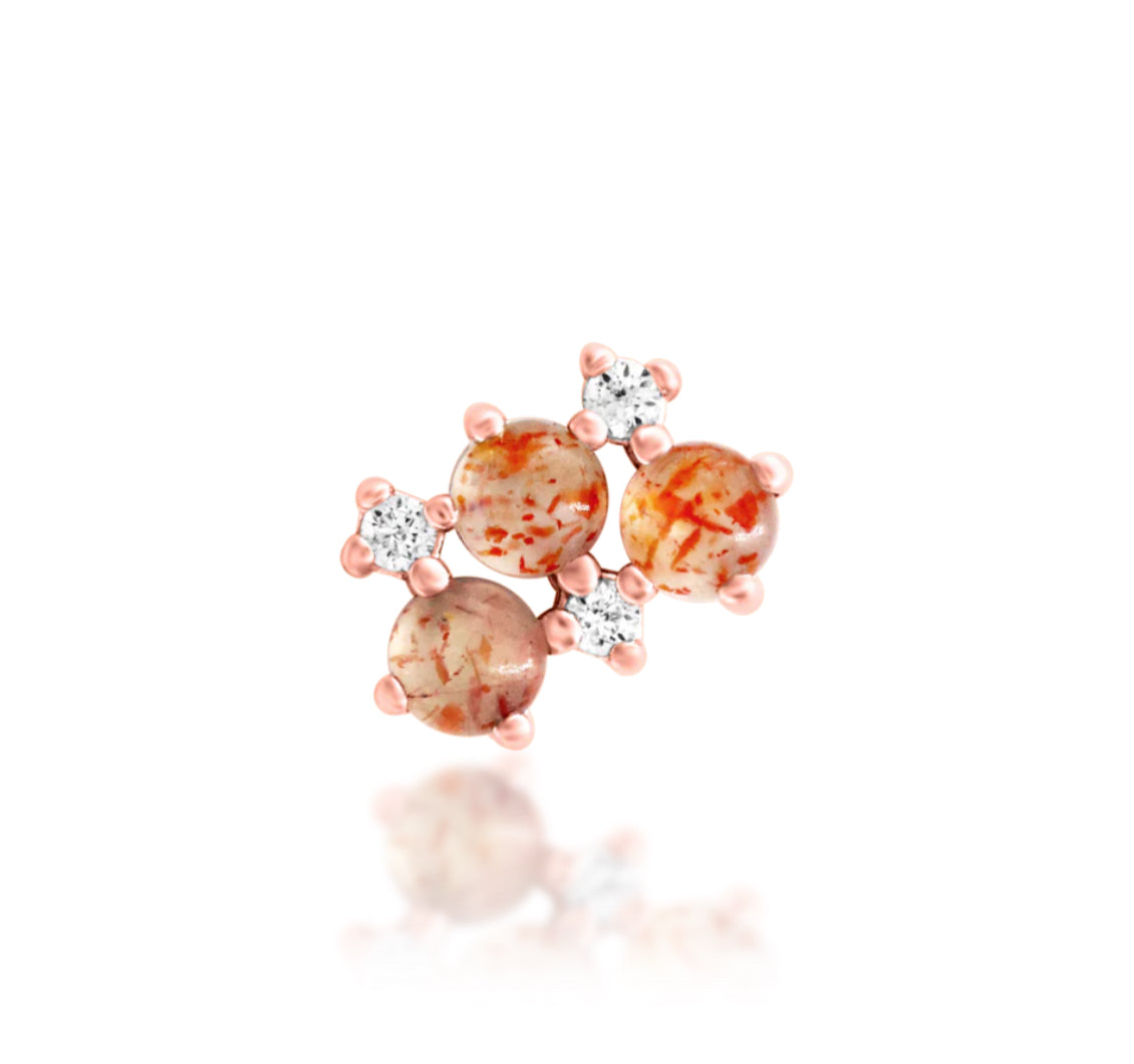 Junipurr Jewellery Josephine Sunstone White cz Threadless Attachment Helix Earring