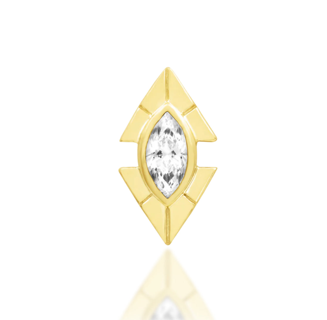 Junipurr Jewellery 14kt Gold Sirena - White Cz Threadless Attachment