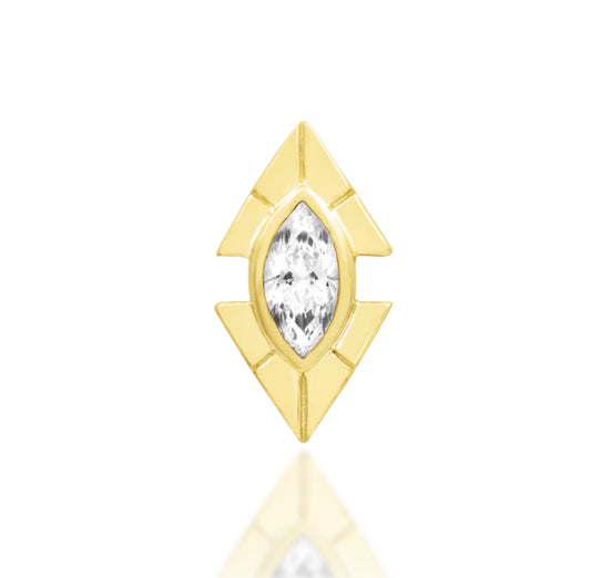 Junipurr Jewellery 14kt Gold Sirena - White Cz Threadless Attachment