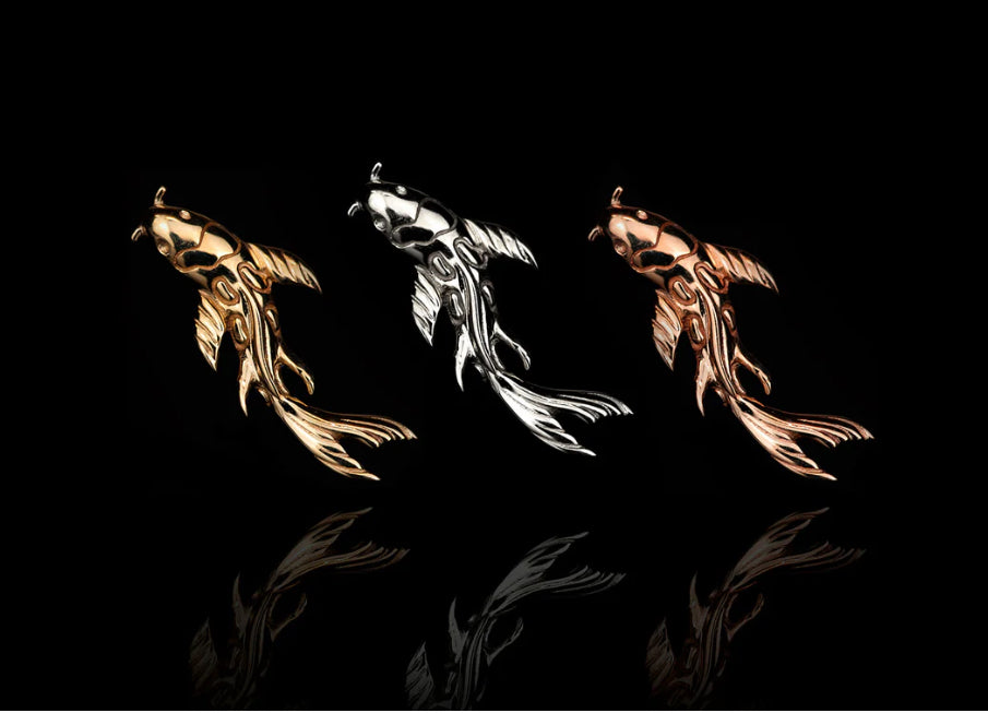 Junipurr Jewellery Koi – Sculpted 14k Gold Threadless End for Helix, Flat & Lobe Piercings