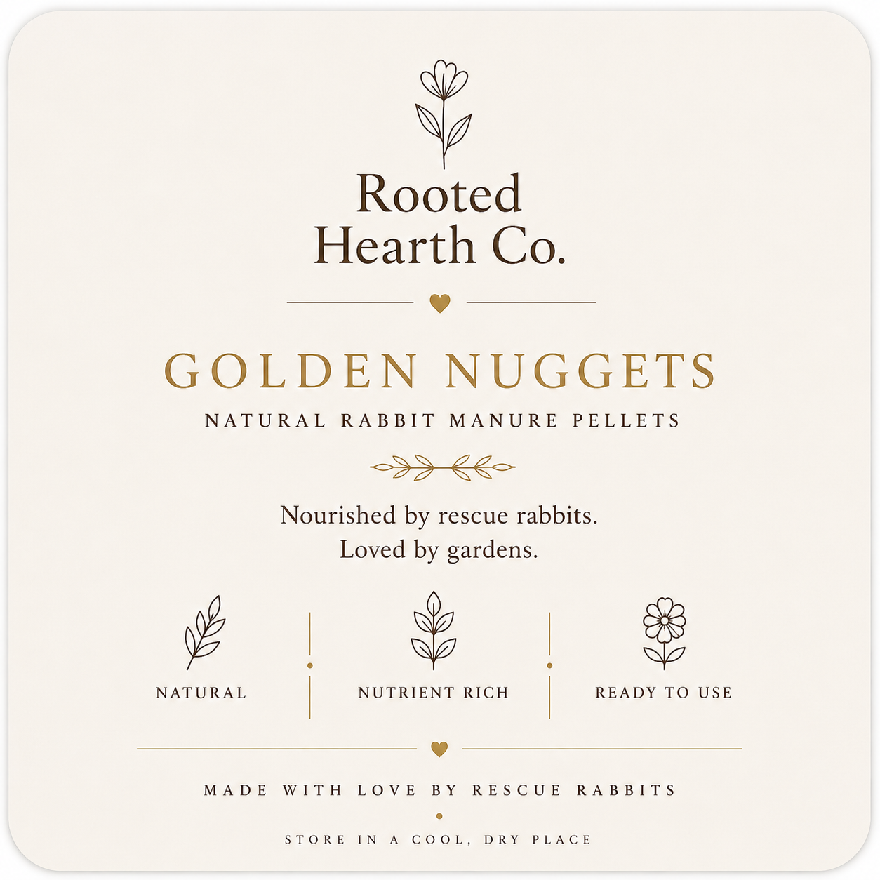 Golden Nuggets Rabbit Manure Fertiliser | Organic Plant Food