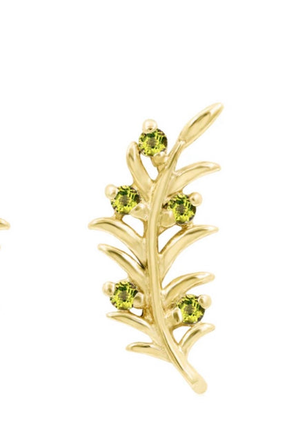 Solid Gold Olive Branch Helix Earring | Junipurr Olive Branch
