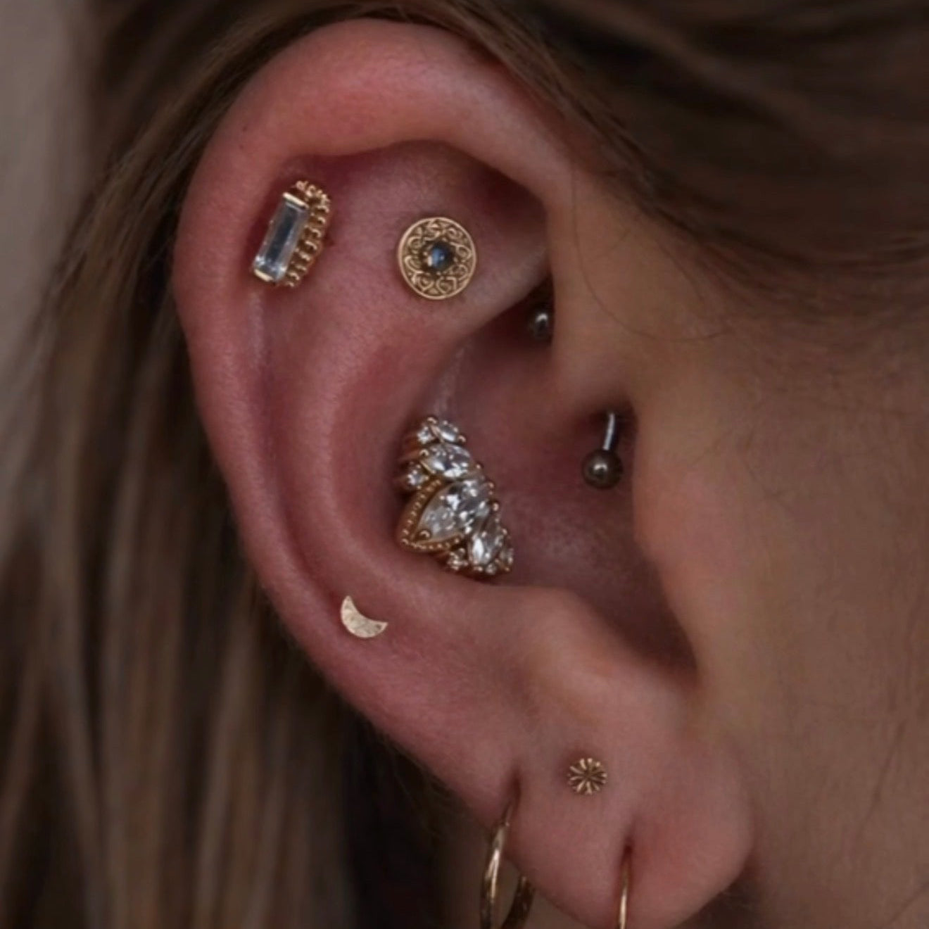 BVLA Elizabeth Custom Gold & Gemstone Piercing Jewellery