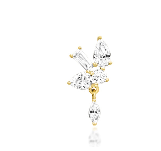 14k Gold CZ Cascade Flat Earring | Junipurr Farah