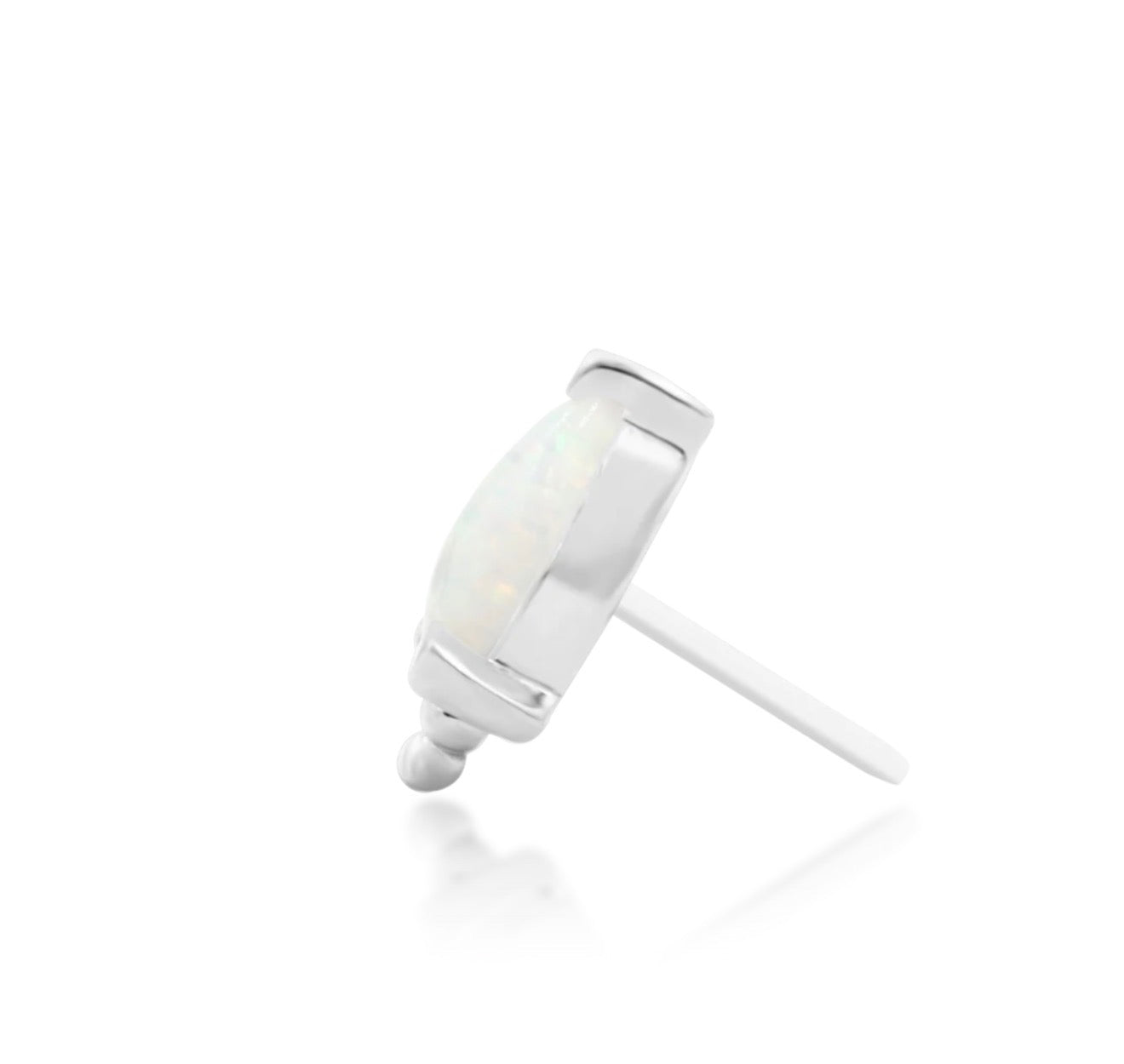 Junipurr Artemis 14k White Gold Opal Threadless End Helix Jewellery Side