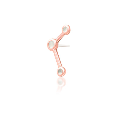 side silhouette of junipurr jewellery asteria moonstone decorative end designed for cartilage styling