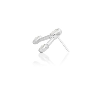 profile perspective of junipurr jewellery asteria threadless decorative end with celestial inspired structure