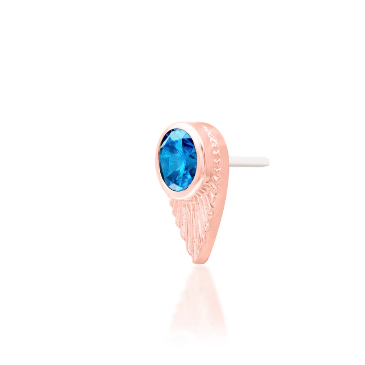 Rose gold angled view.