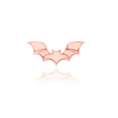 Junipurr Bruce solid 14k rose gold bat threadless decorative end suitable for helix, conch and lobe piercings