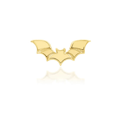 Junipurr Bruce solid 14k white gold bat threadless decorative end suitable for helix, conch and lobe piercings