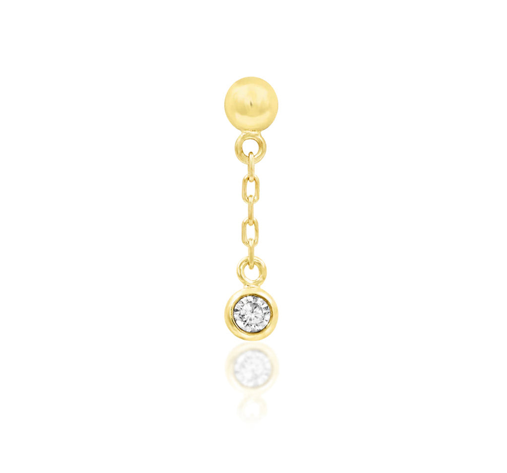 Junipurr Jewellery Daphne 14kt Gold CZ Chain | Helix Lobe Conch