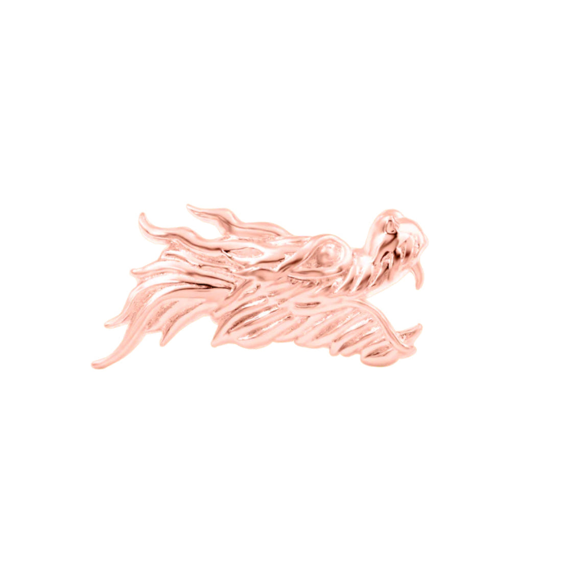 Junipurr Dragon 2024 14k white gold dragon threadless end side profile with flowing silhouette