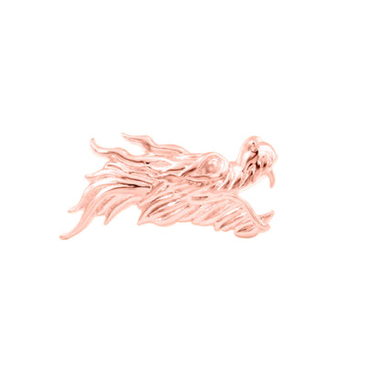 Junipurr Dragon 2024 14k white gold dragon threadless end side profile with flowing silhouette