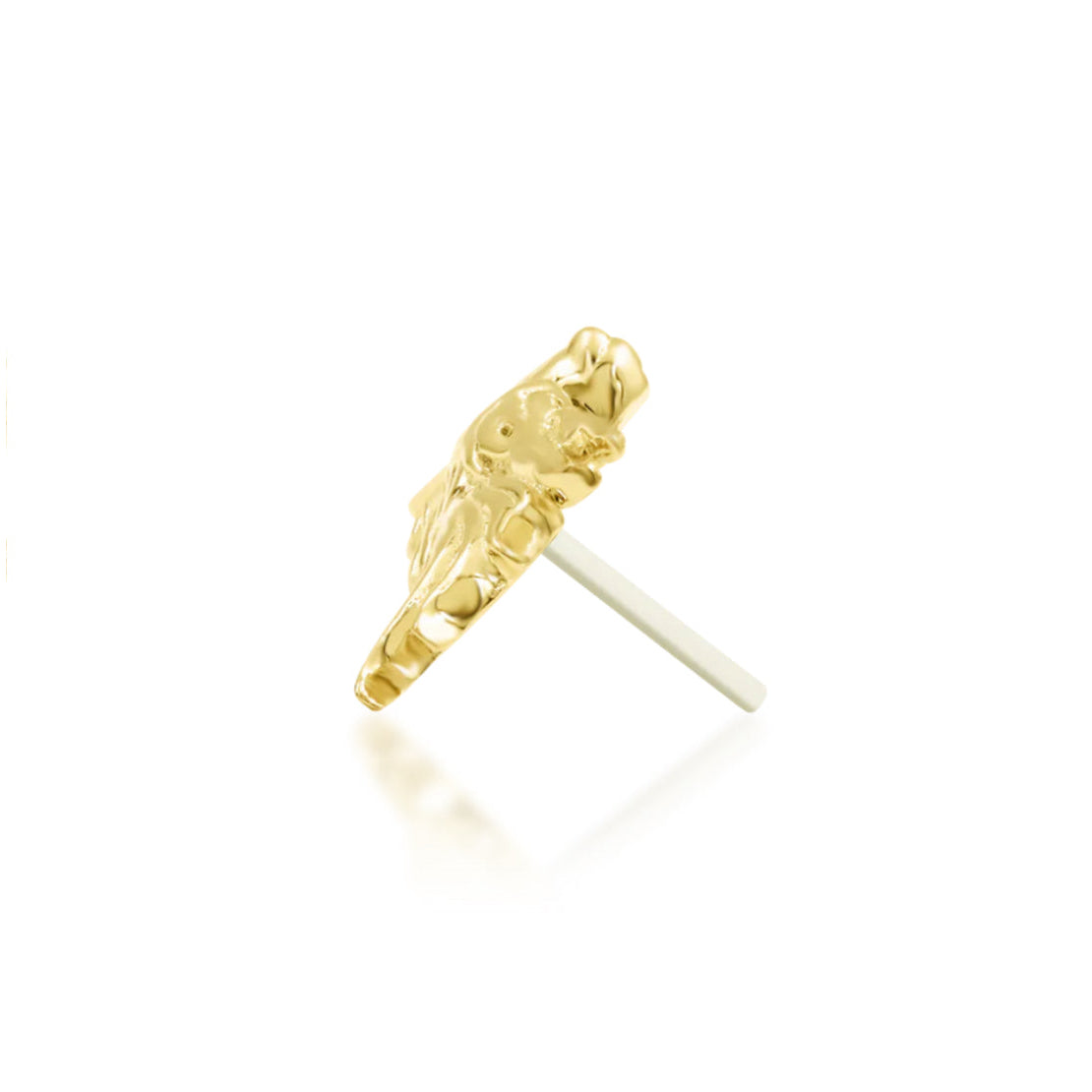 Junipurr Dragon 2024 14k yellow gold dragon threadless end side profile with flowing silhouette
