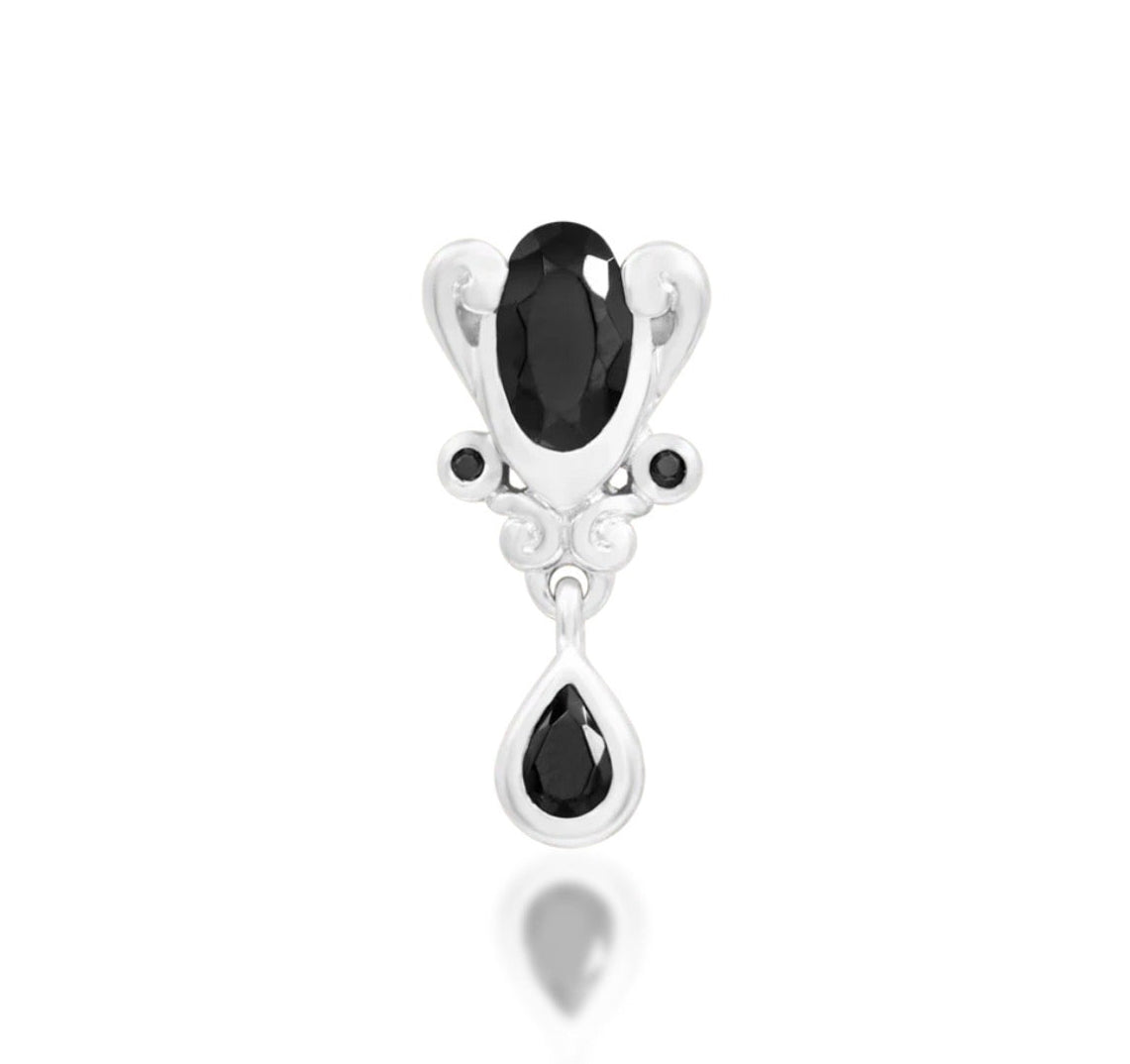 Solid 14k rose gold Junipurr Empusa black cubic zirconia threadless end for curated ear styling