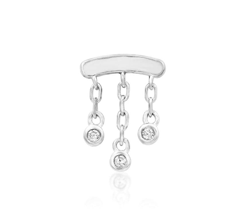 Junipurr Jewellery Gold CZ Chain Dangle 14kt Threadless End | Helix Lobe Conch