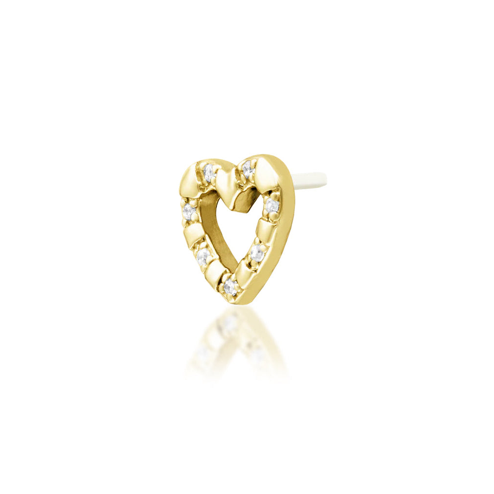 Angled view of Junipurr Jewellery Ahara cubic zirconia cluster threadless decorative end