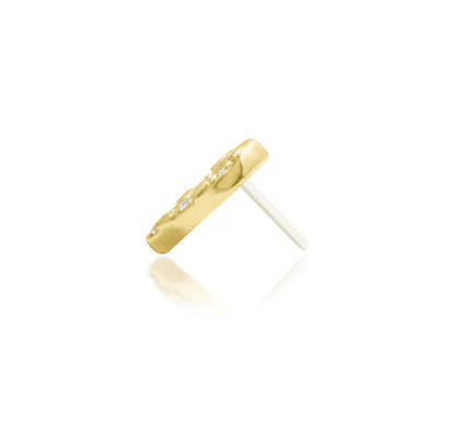Side profile of Junipurr Jewellery Ahara cubic zirconia threadless decorative end