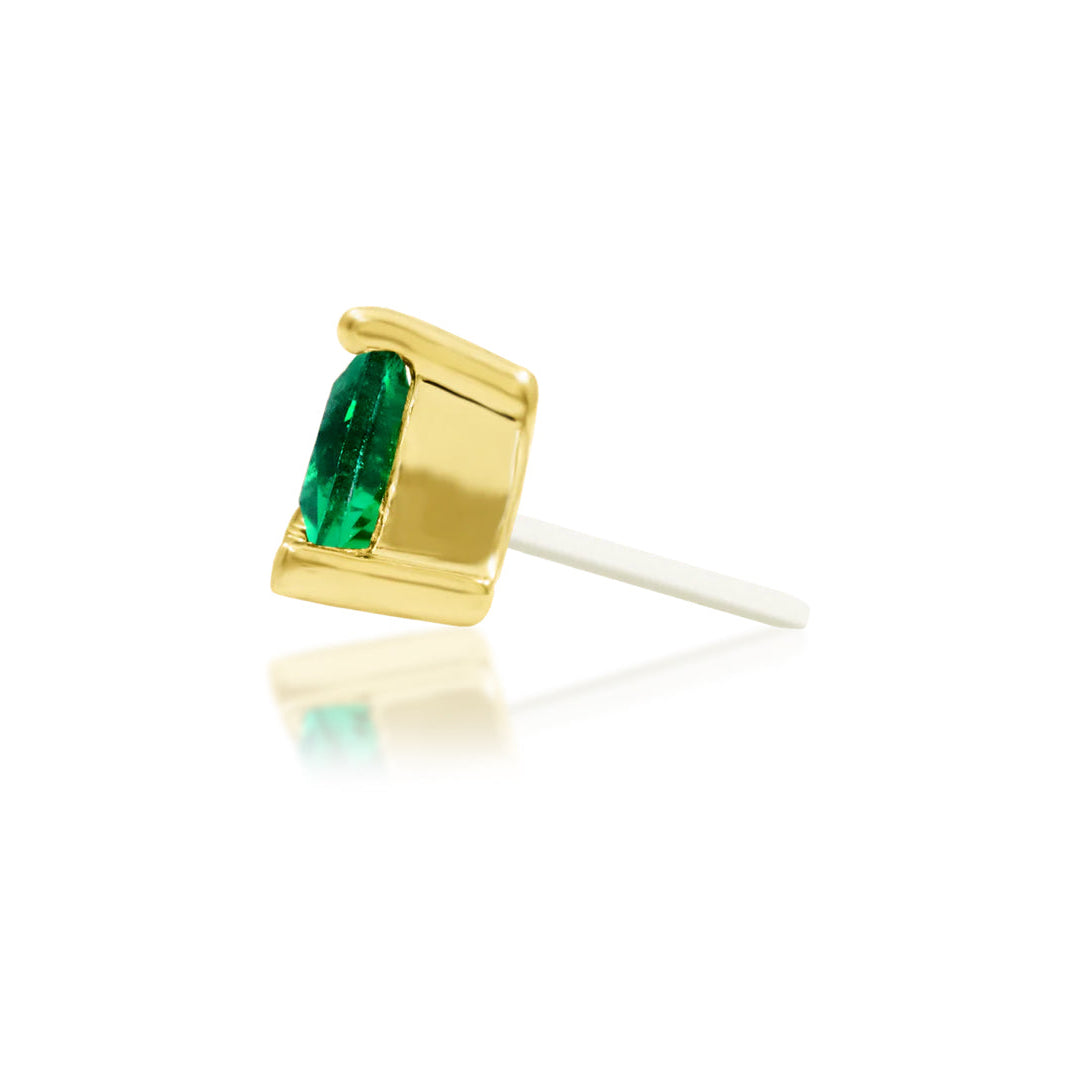 Full side profile of Junipurr Jewellery Alvern threadless decorative end designed for comfortable cartilage piercing wear
