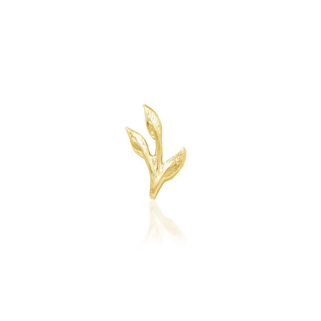 Front view of Junipurr Jewellery Ashe threadless decorative end in 14k yellow gold