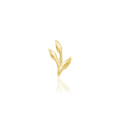 Front view of Junipurr Jewellery Ashe threadless decorative end in 14k yellow gold