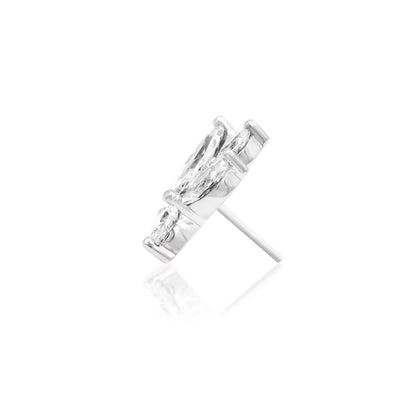 Side profile of Junipurr Jewellery Bethany threadless end in white gold