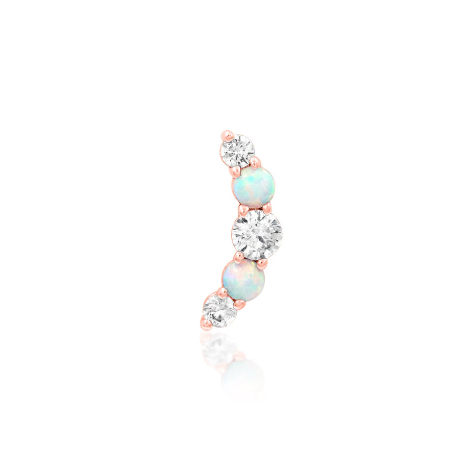 Front view of Junipurr Jewellery Dani decorative end in 14k rose gold measuring 4.3mm x 12mm
