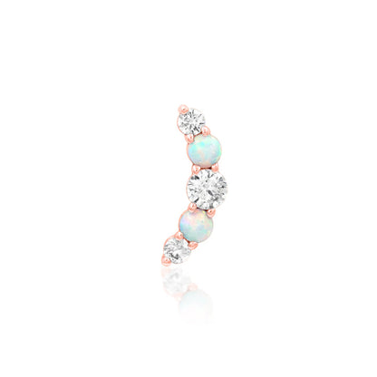 Front view of Junipurr Jewellery Dani decorative end in 14k rose gold measuring 4.3mm x 12mm
