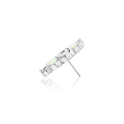 Side profile of Junipurr Jewellery Dani white gold slim decorative end
