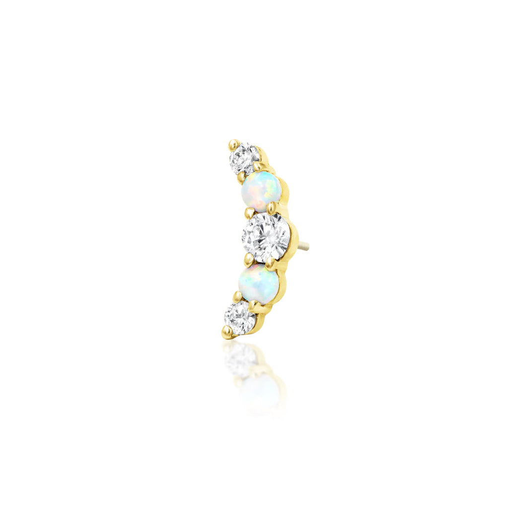 Angled view of Junipurr Jewellery Dani elongated decorative end for curated ear styling