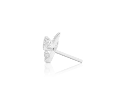 Side profile of Junipurr Jewellery Death Head Moth white gold decorative end
