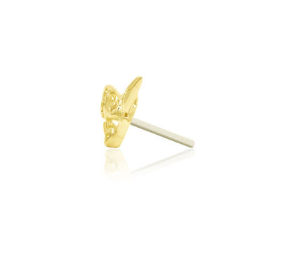 Side profile of Junipurr Jewellery Death Head Moth decorative end in 14k yellow gold