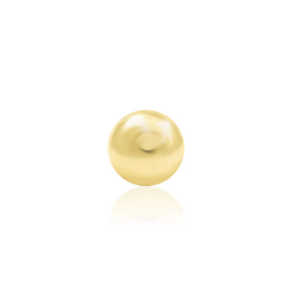 Front view of Junipurr Jewellery Dome threadless decorative end in 14k yellow gold polished dome design