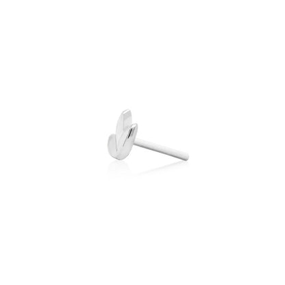 Side profile of Junipurr Jewellery Dr Bloom threadless decorative end in 14k white gold flower design